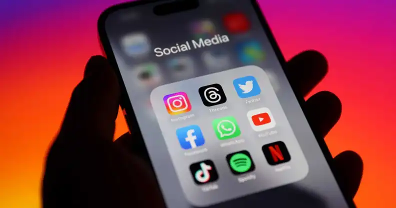 Apps on smartphone including Netflix Spotify TikTok and Instagram