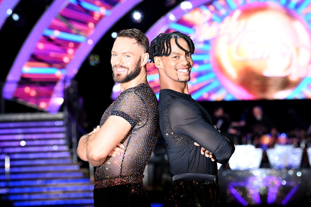 John Whaite and Johannes Radebe on Strictly Come Dancing. (Dave J Hogan/Getty Images)