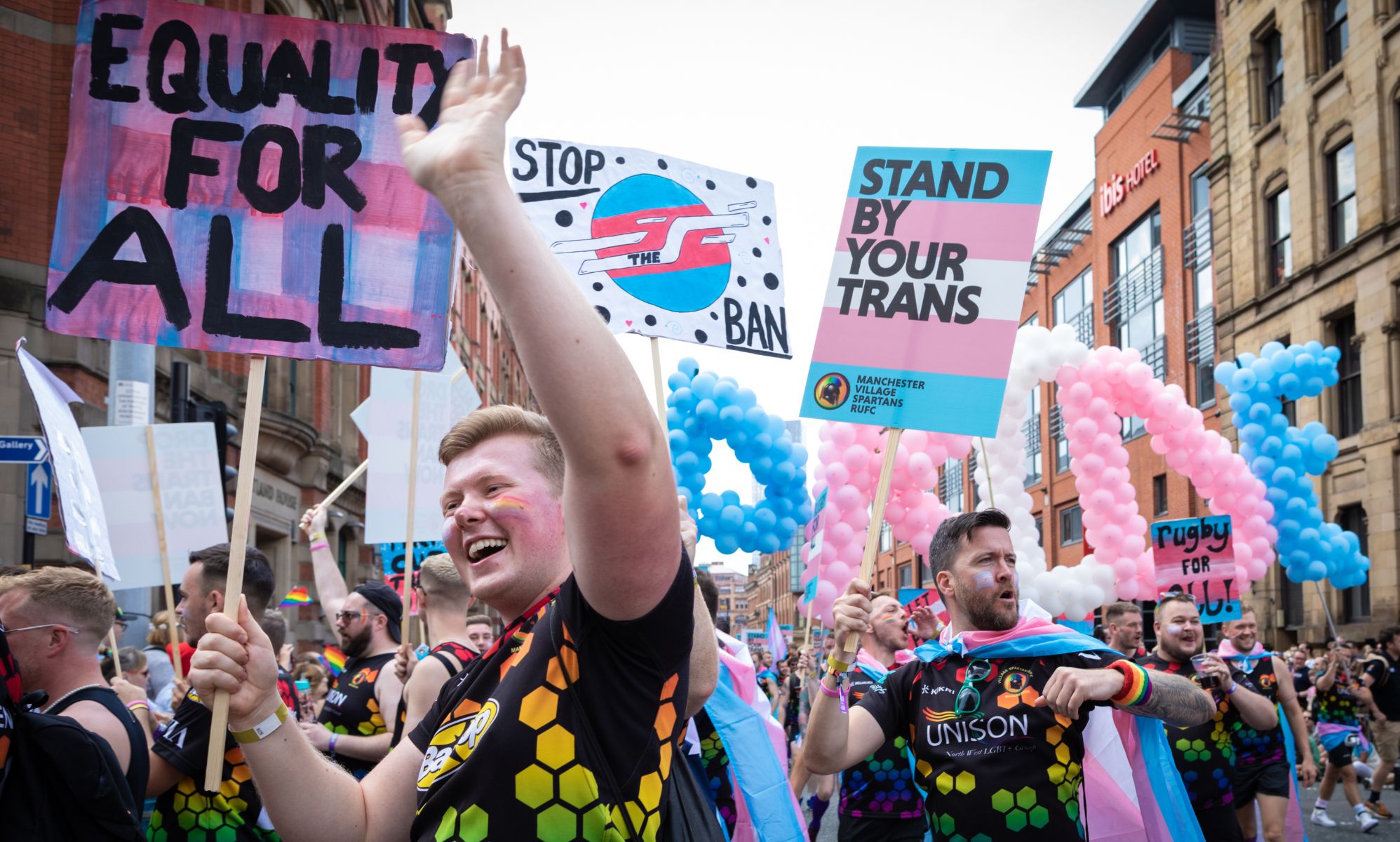 Police chanted down by activists at Trans Pride Manchester