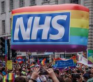 An NHS float at a Pride event in the UK.