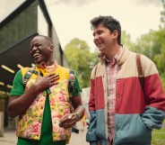 Ncuti Gatwa as Eric (L) and Asa Butterfield as Otis (R) in Sex Education season four