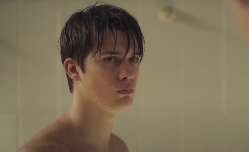 Nicholas Galitzine as closeted gay rugby player Conor Masters in 2016 film Handsome Devil