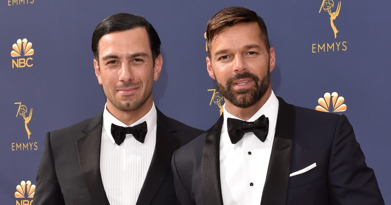 LOS ANGELES, CA - SEPTEMBER 17: Jwan Yosef and Ricky Martin attend the 70th Emmy Awards at Microsoft Theater on September 17, 2018 in Los Angeles, California. (Photo by Axelle/Bauer-Griffin/FilmMagic)