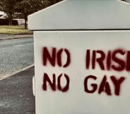 Graffiti found in Northern Ireland reads "no Irish no gay"