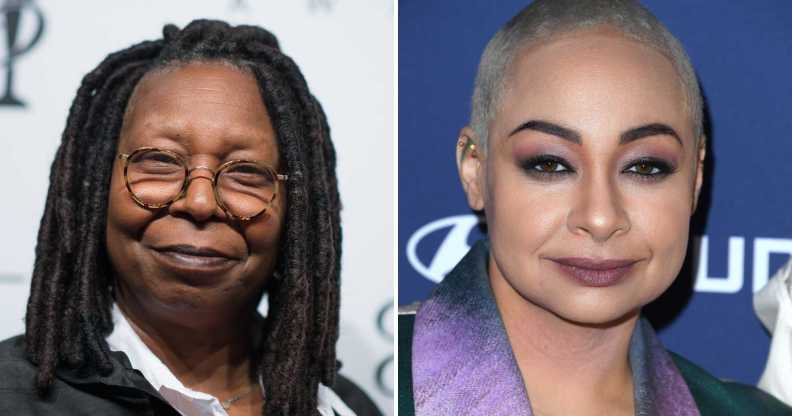 A composite picture of The View's Whoopi Goldberg (left), who was told she had 'lesbian vibes' by Raven-Symoné (right)