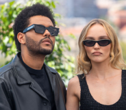 Lily Rose Depp and The Weeknd at the premiere of The Idol