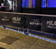 Police tape outside The Two Brewers in Clapham