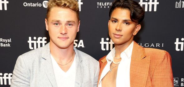 Ben Hardy and Jason Patel at the red carpet of Toronto International Film Festival, where their queer film Unicorns premiered
