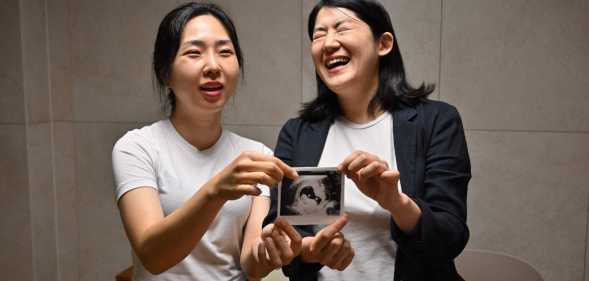 Couple Kim Kyu-jin and Kim Sae-yeon became proud parents to their daughter Rani in historic first for South Korea's LGBTQ+ community.