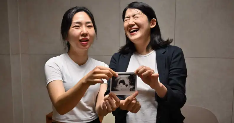 Couple Kim Kyu-jin and Kim Sae-yeon became proud parents to their daughter Rani in historic first for South Korea's LGBTQ+ community.