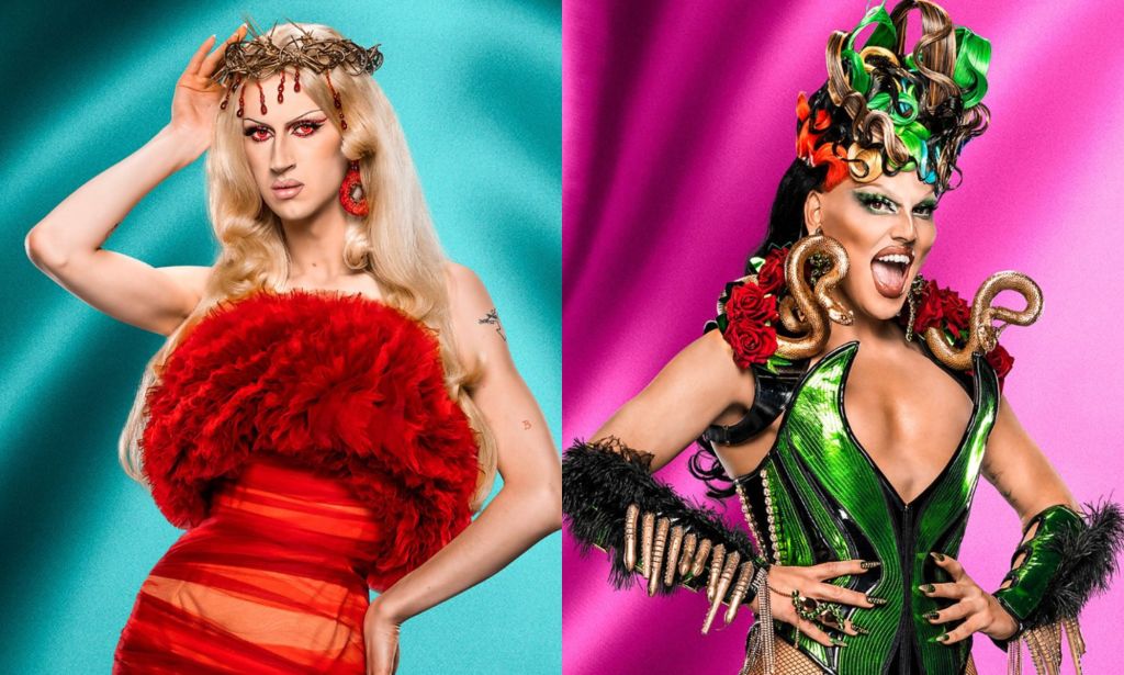 Drag Race UK season 5 promotional photos for Banksie and Michael Marouli.