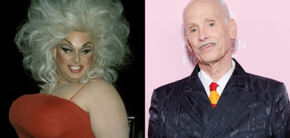Drag queen Divine (L) and John Waters (R).