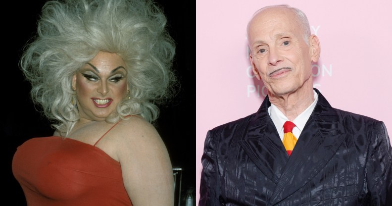 Drag queen Divine (L) and John Waters (R).