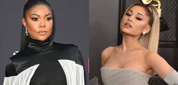 Gabrielle Union (L) and Ariana Grande (R) join almost 200 creatives signing an open letter against book bans