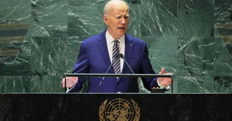 Joe Biden speaks during the UN General Assembly 2023.