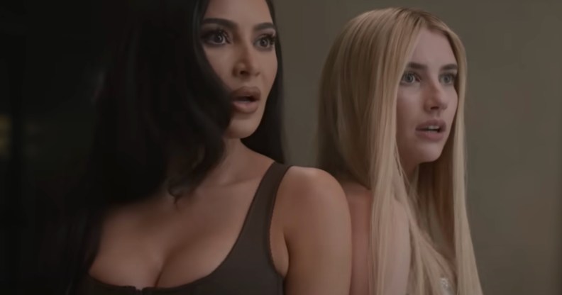 Kim Kardashian and Emma Roberts in American Horror Story: Delicate.