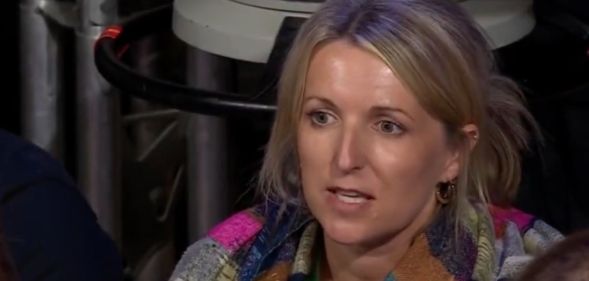 Screenshot of a nurse appearing on BBC Question Time