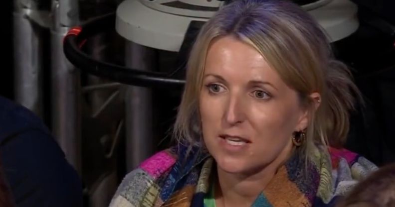 Screenshot of a nurse appearing on BBC Question Time
