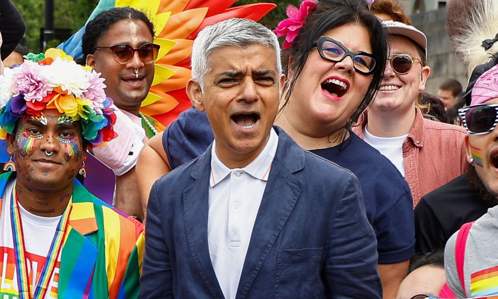 Sadiq Khan at a Pride in London event.