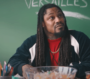 Marshawn Lynch reveals the emotional reason he decided to be in lesbian sex comedy Bottoms.
