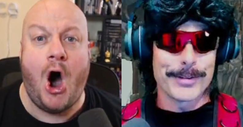 A split image of streamer Heel vs Babyface and Dr. Disrespect.