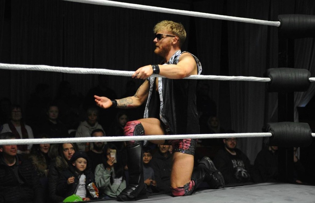 Adam Bolt in the wrestling ring.