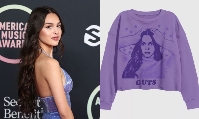 Felpa Ufficiale Olivia Rodrigo Guts Per Donna - Girocollo Griglia Pop - Hot Topic 30827471