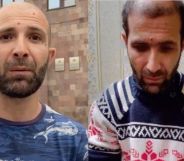 Side by side pictures of Salman Mukaev, a man who fled Chechnya after he was arrested and tortured by authorities over false accusations that he's gay