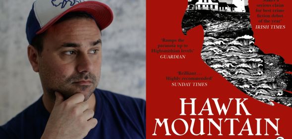 Author Conner Habib and his debut novel Hawk Mountain.