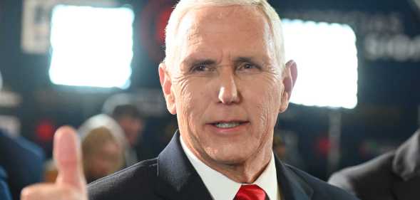 Mike Pence heckled by man claiming they are both gay.