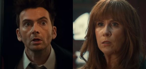David Tennant (left) as The Doctor and Catherine Tate (right) as Donna Noble in the Doctor Who 60th anniversary trailer