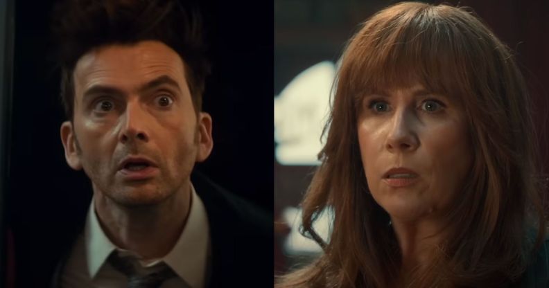 David Tennant (left) as The Doctor and Catherine Tate (right) as Donna Noble in the Doctor Who 60th anniversary trailer