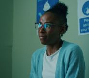 A still from the Terrence Higgins Trust advert in which a woman looks discouraged in a hospital room.