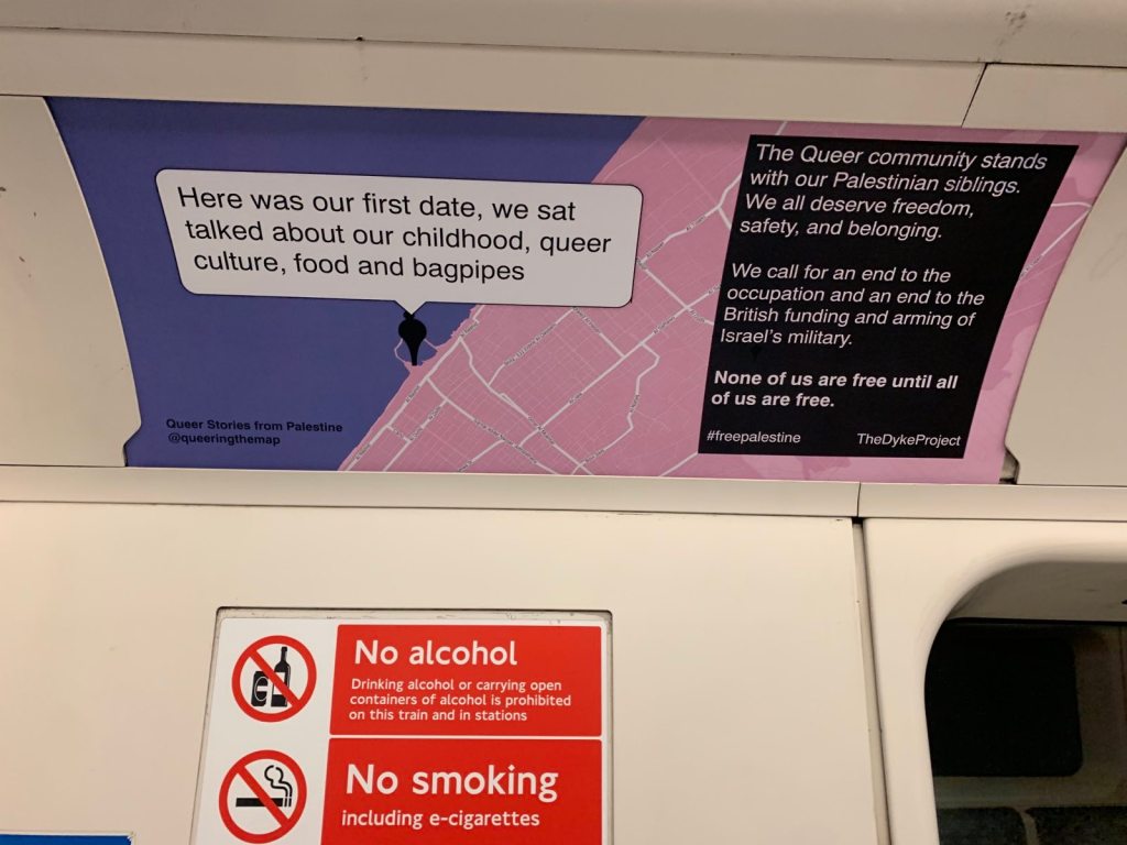 A poster put up on the London Underground by the Dyke Project