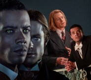Sam Reid as Lestat and Jacob Anderson as Louis in Interview with the Vampire
