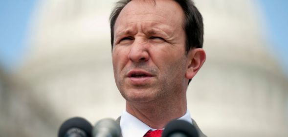 Jeff Landry during a speech outside of Congress.