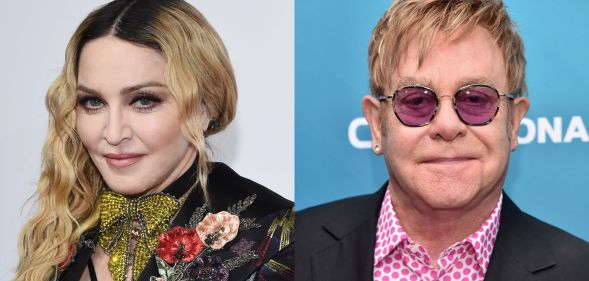 Madonna (left) and Elton John (right).
