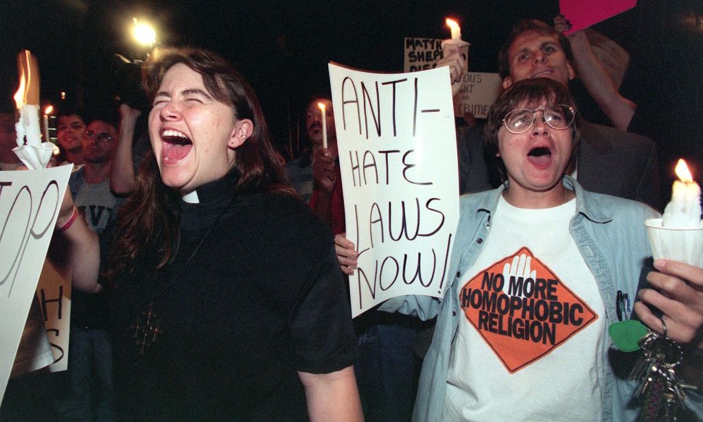 Two demonstrators on the night of Matthew's death.