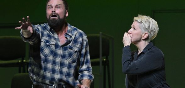 Actors perform during a production of Met Opera's Dead Man Walking.