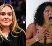 On the left, Adele wearing a black top looking directly at the camera and smiling. On the right, Big Brother contestant Nadia Almada leaves the house after winning.