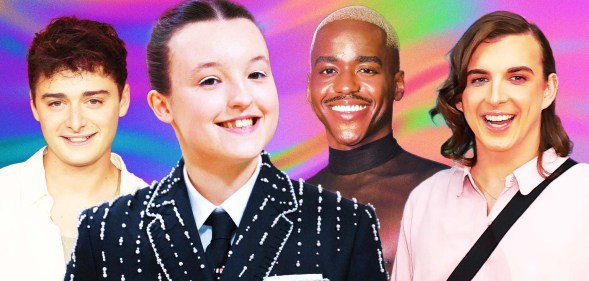 LGBTQ stars to mark National Coming Out Day, left to right: Noah Schnapp, Bella Ramsey, Ncuti Gatwa and Kris Tyson