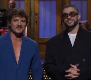 Pedro Pascal (left) and Bad Bunny (right) during the opening monologue of Saturday Night Live