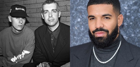 Pet Shop Boys (L) call out Drake for stealing lyrics from 'West End Girls'.