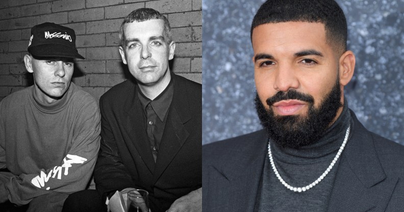 Pet Shop Boys (L) call out Drake for stealing lyrics from 'West End Girls'.