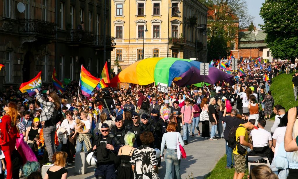 Pride parade in Krakow, Poland on 20 May 2023