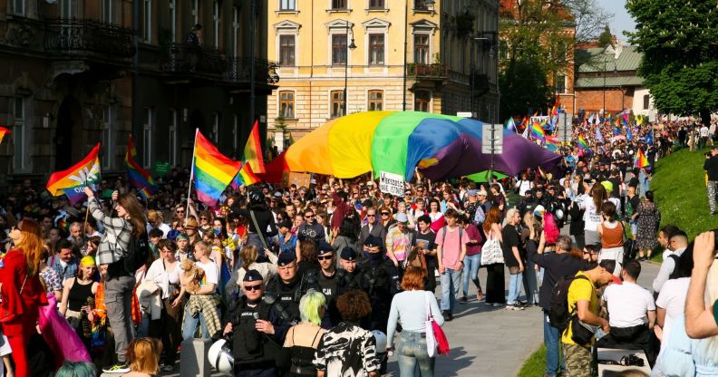 Pride parade in Krakow, Poland on 20 May 2023