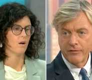 On the left is a picture o Layla Moran MP appearing on Good Morning Britain. On the right is Richard Madeley in a screenshot from his interview with the MP.
