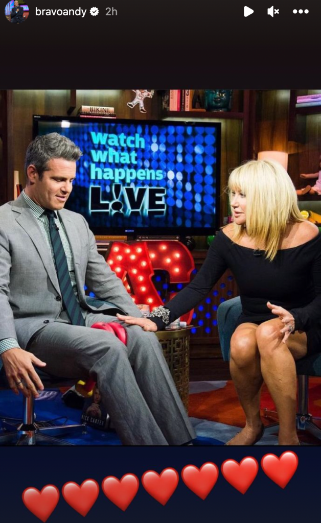 Andy Cohen and Suzanne Somers