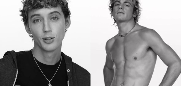 Troye Sivan (L) and Ross Lynch (R) in One of Your Girls music video.