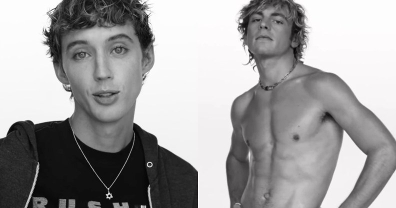 Troye Sivan (L) and Ross Lynch (R) in One of Your Girls music video.